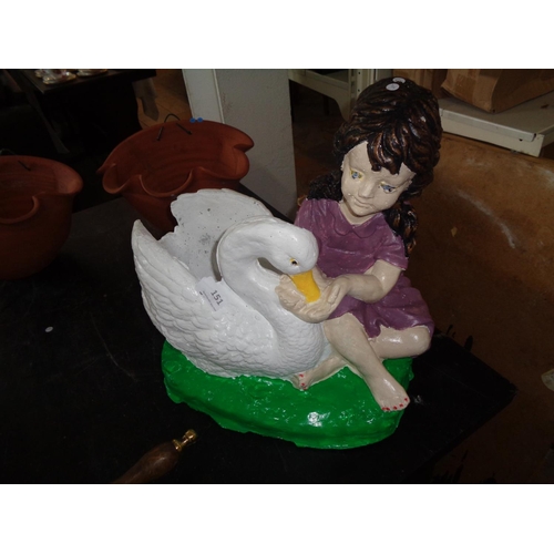 151 - Girl with Swan Planter