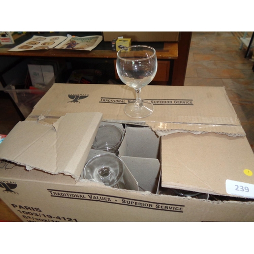 239 - Box of 47 Wine Glasses