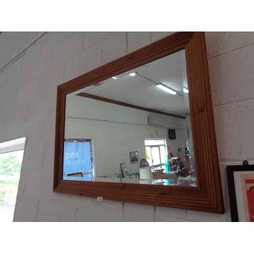 266 - Large Pine Framed Bevelled Edge Mirror (31