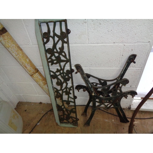 340 - Set of Cast Iron Bench Ends & Back