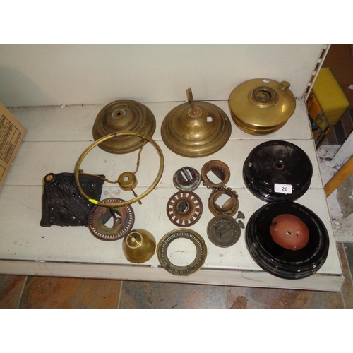 26 - Lot of Vintage Oil Lamp Parts