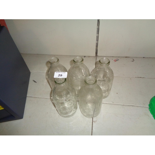 29 - 5 Vintage Milk Bottles