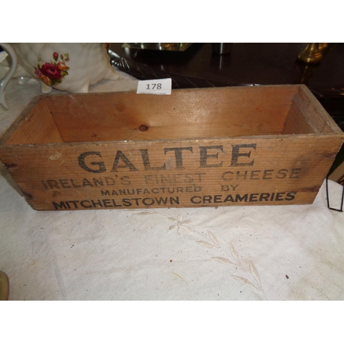 178 - Original Galtee Cheese Mitchelstown Creameries Wooden Box