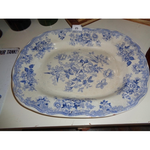 25 - Vintage Blue & White Platter