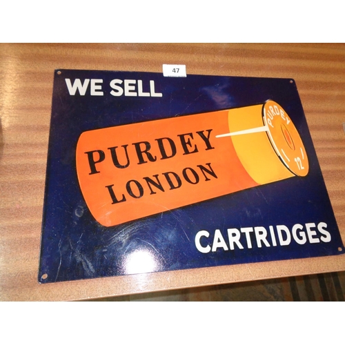 47 - Purdey Tin Sign (16