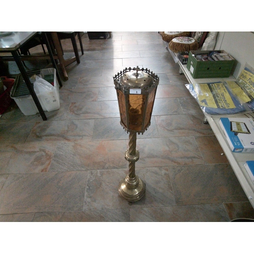 1 - Large Brass Church Candle Holder (39