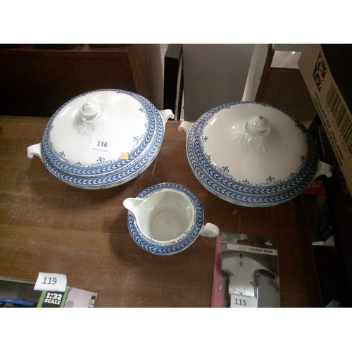 116 - Blue & White Serving Dishes etc..