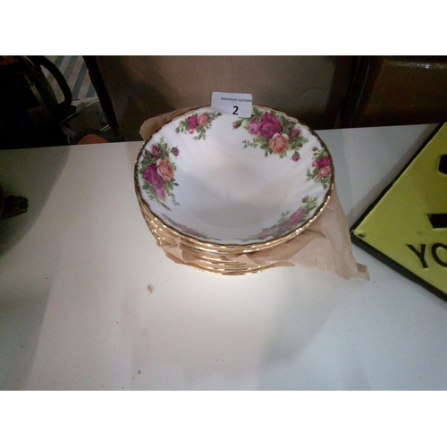 2 - Old Country Rose Pudding Bowls x 6