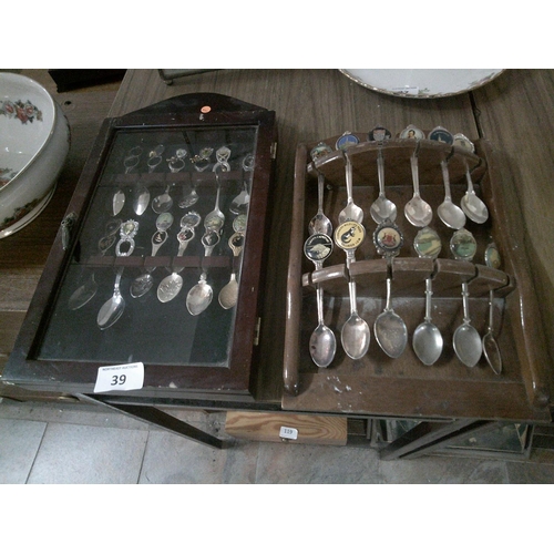 39 - 2 Display Racks of Collectable Spoons