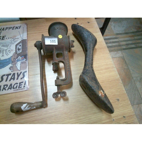 101 - Vintage Mincer & Shoe Last