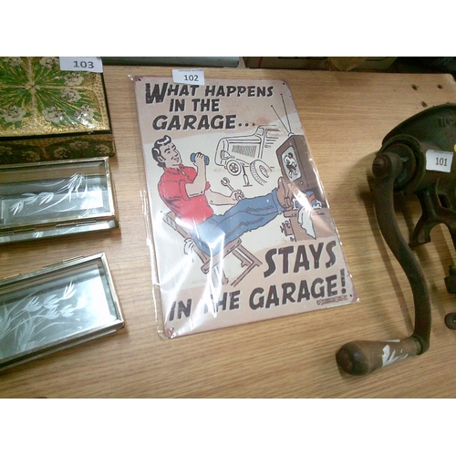 102 - Novelty Tin Sign (12