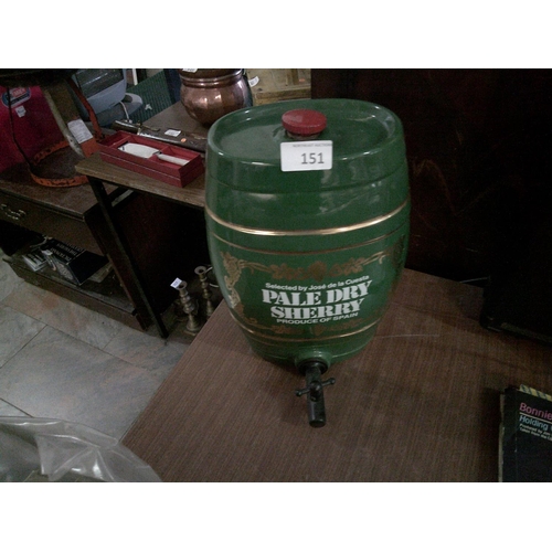 151 - Pale Dry Sherry Ceramic Barrel  with Tap (12