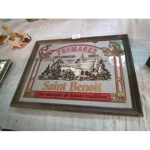 164 - Fromages Advertising Mirror in Original Frame (13