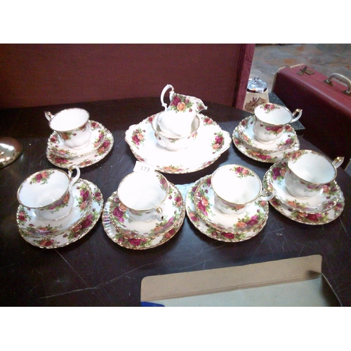 173 - 21 Pce Old Country Rose Teaset