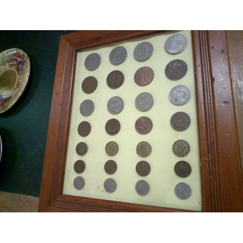 217 - Display of English Coins in Frame