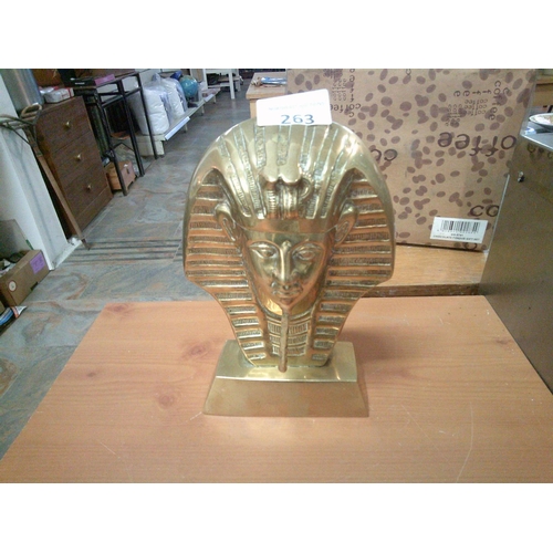 263 - Large Brass Tutankhamun (8