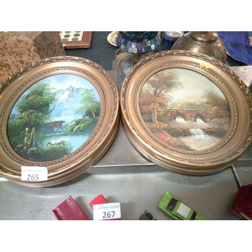 265 - 2 Oil on Board in Gilt Frames (12