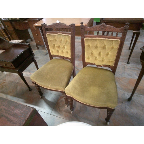 277 - 2 Vintage Bedroom Chairs on Front Castor Legs