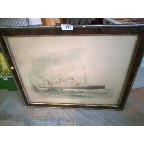 291 - 1910 Water Colour of The Oceanic,Ocean Liner for White Star Line (Launched 1899 - ran aground 1914 -... 