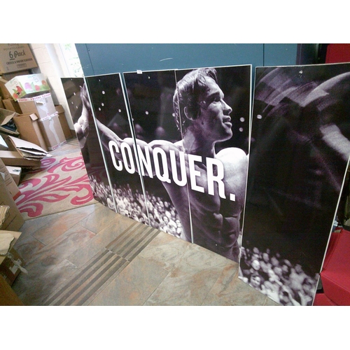 294 - Conquer Sign in 5 Parts (overall size 7ft x 4ft)