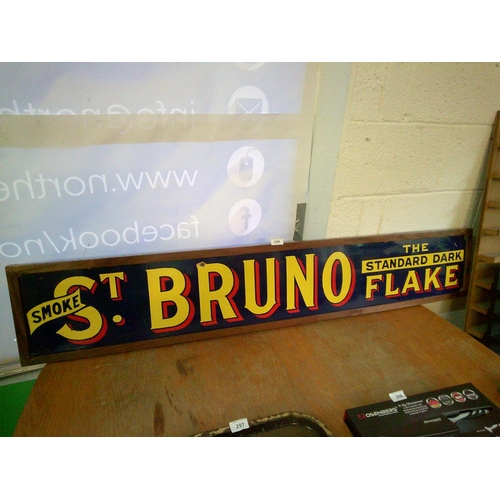 299 - Original 1920s St Bruno Dark Flake Enamel Sign (Immaculate Condition 5ft x 11