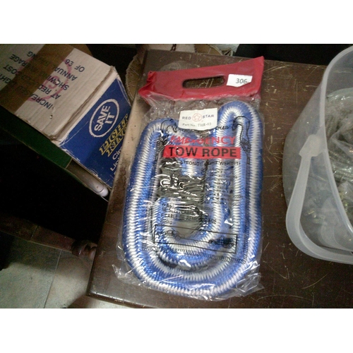 306 - 4 Metre Tow Rope with Hooks Both Ends