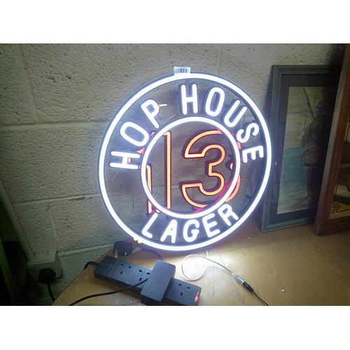 311 - Light up Hop House Lager Sign (pwo - 20