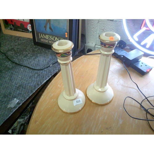 312 - 2 Ceramic Candlesticks (11