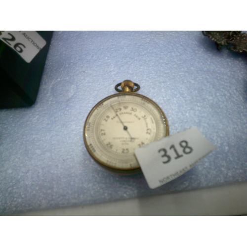 318 - Naval Pocket Barometer Made by Negretti & Zambra  (No 15774)