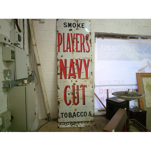 351 - Original Smoke Players Navy Cut Tobacco & Cigarettes Enamel Sign (8ft x 30