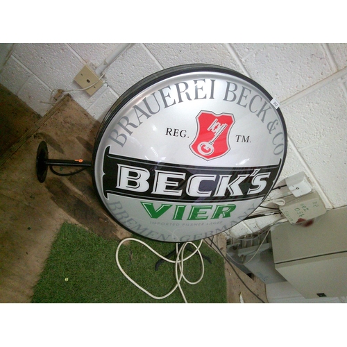 352 - Double Sided Light up Becks Sign (pwo)