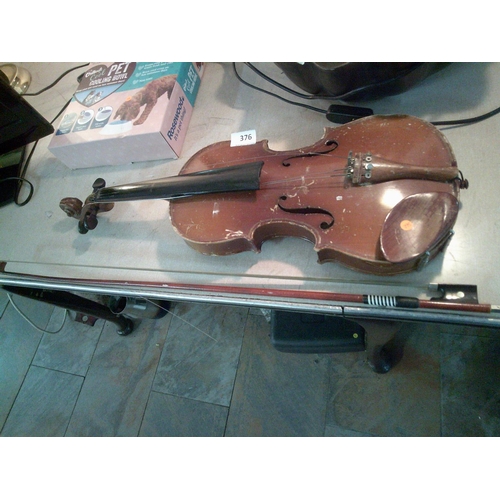 376 - Old Violin for Parts or Repair