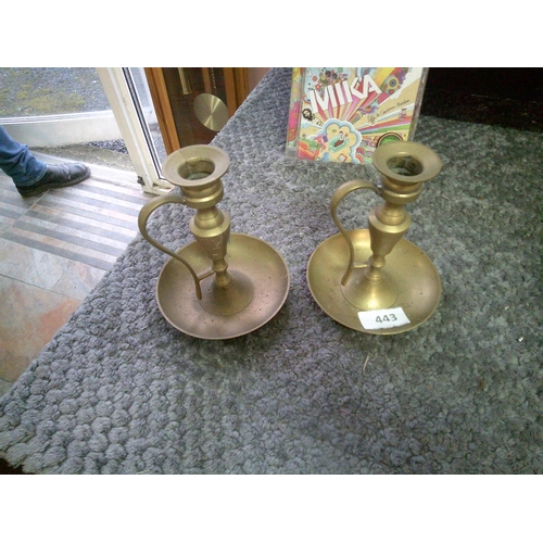 443 - 2 Brass Candlesticks