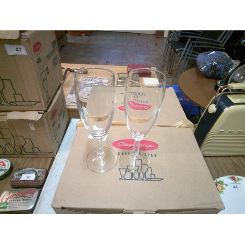 47 - Glass Champagne Flutes x 24