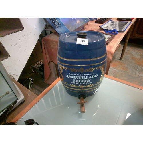 59 - Large Ceramic Sherry Barrel with Tap (12