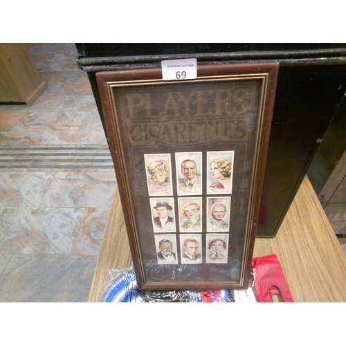 69 - Original Players Cigarette Advertising in Frame (famous people)