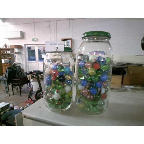 7 - 2 Jars of Vintage Marbles