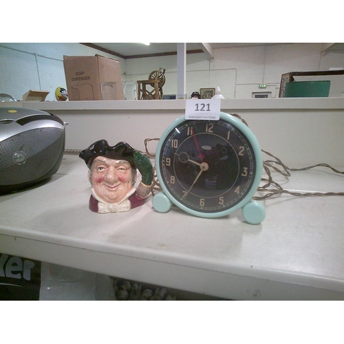 121 - Vintage Electric Clock & Royal Doulton Toby Jug