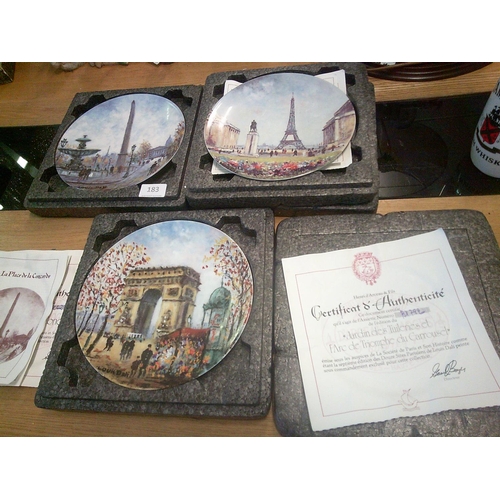 183 - 3 Limoges Plates with Certs