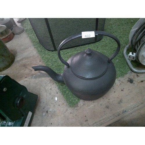 402 - Cast Iron Kettle & Lid