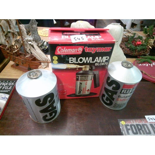 545 - Blow Lamp with 2 Extra Cannisters