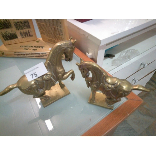 75 - 2 Brass Horses