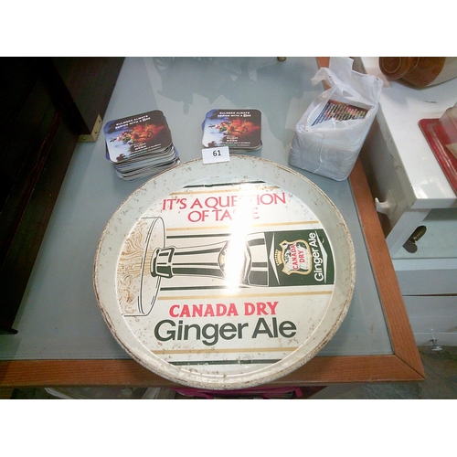 61 - Original Ginger Ale Pub Tray + 100 Beer Mats