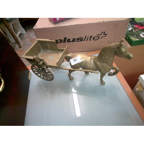 62 - Brass Horse & Cart