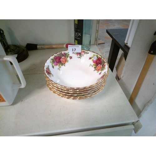 17 - Old Country Rose Pudding/Soup Bowls x 6