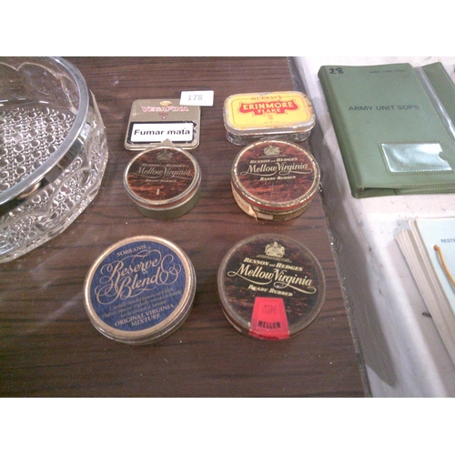 178 - Lot of Old Tobacco Tins