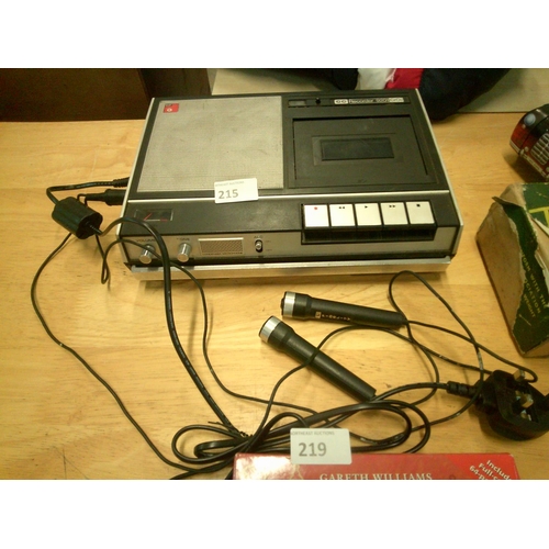 215 - CC Record 9201/CR02 Tape Recorder with 2 Microphones (pwo)