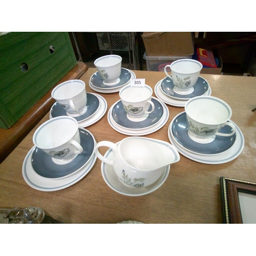 305 - 20 pce Glen Mist (Susie Cooper Signature Stamp) Bone China Teaset