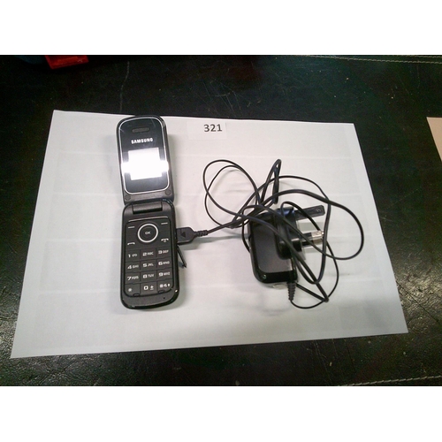 321 - Samsung Flip Mobile Phone with Charger (pwo)