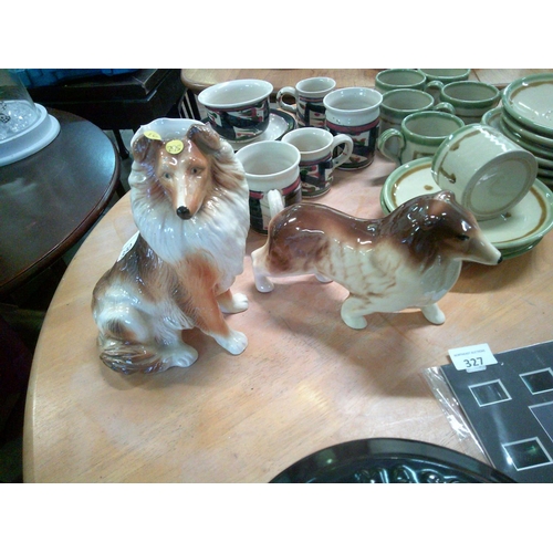 330 - 2 Ceramic Lassie Dogs